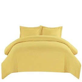 Royal Hotel Solid Gold 550-Thread-Count 3pc King/Cal-King Duvet-Cover 100-Percent Cotton, Sateen Solid