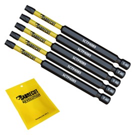 5 x SabreCut SCTP4089_5 89mm T40 TX40 Torx Tamper Proof Security Magnetic Impact Screwdriver Driver Bits Set Heavy Duty Compatible with Dewalt Milwaukee Bosch Makita and More
