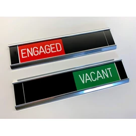 Sliding Signs - Entry Control - Engaged (RED) / Vacant (GREEN) - (Or Your Wording)
