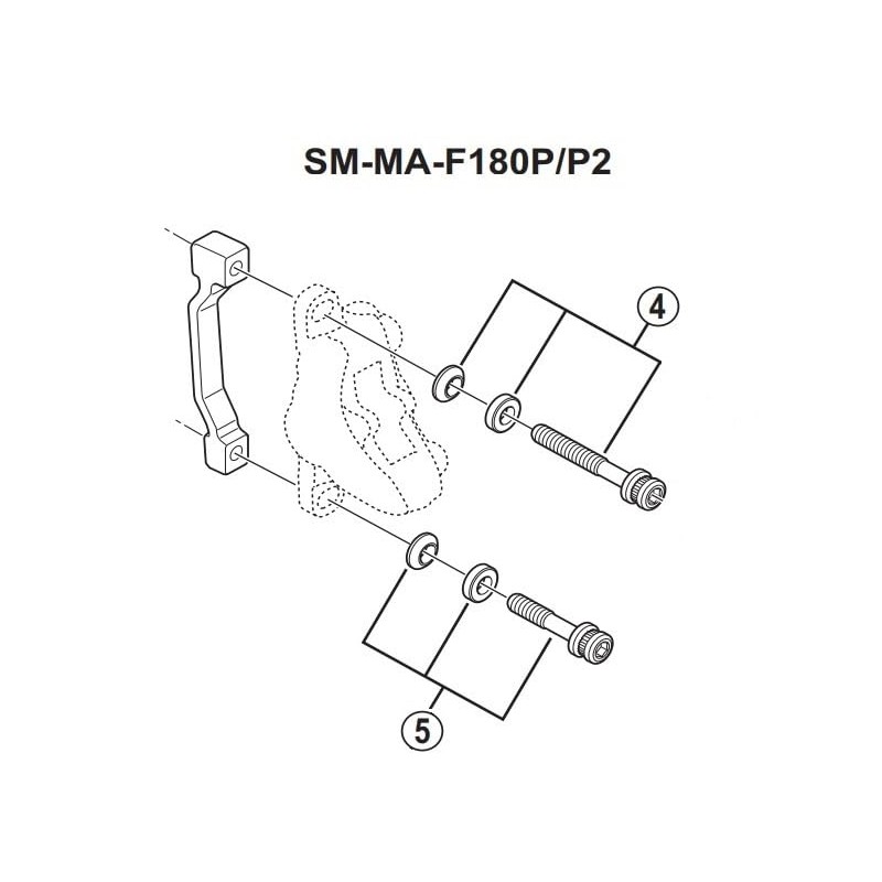 Shimano Genuine SM-MA-F180P/P2 POST Post Mount 180mm Rotors Compatible Disc
