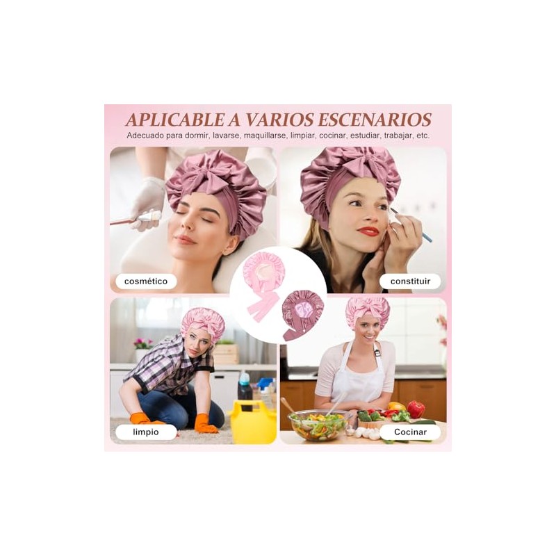 2 Pcs Gorro de Seda para Dormir, Gorro De Dormir