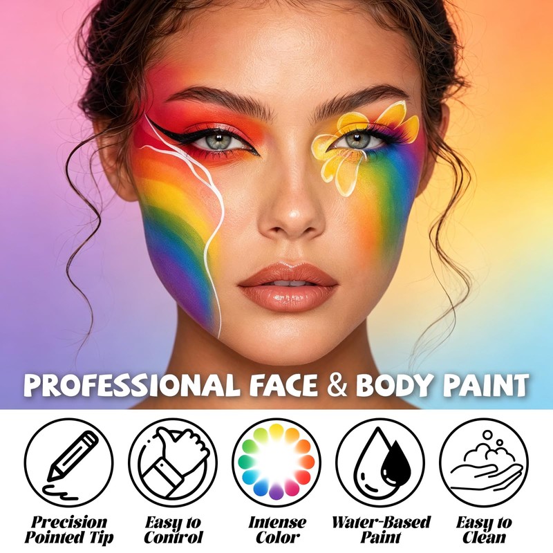 Green Face Body Paint, Water Based Face Painting Cream Makeup