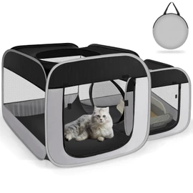 Large Cat Playpen with Separate Areas,Outdoo&Indoor Cat Enclosures,Portable Pet Playpen for Indoor Cats,Puppy and Small Animals, Dog Playpen with Carrybag.