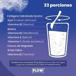 Colgeno Hidrolizado Cloruro De Magnesio 500 Grs Flow Sabor Aa                                                                                         