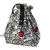 XINGNIAO Creative Graffiti Insulated Lunch Bag, Cotton Canvas Drawstring Bento