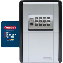 ABUS KeyGarage 787 Big - Key Box for Wall mounting - for up to 50 Keys or Small valuables - Black-Silver