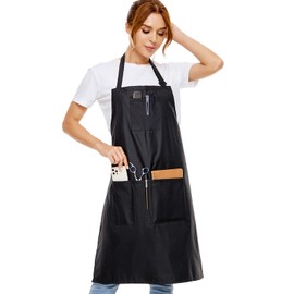 izzycka Delantal de peluquería – Delantal de peluquería – Delantal de peluquería de poliuretano impermeable recubierto – Delantal de peluquería a prue