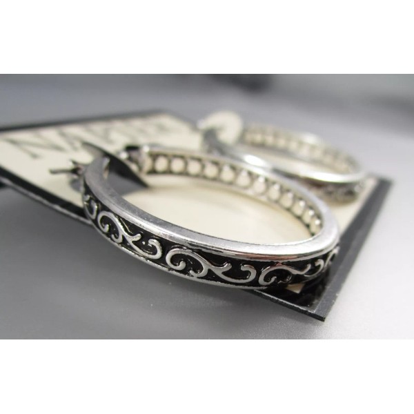 Napier New NAPIER 1 1/4" Silver Tone Inside outside Design