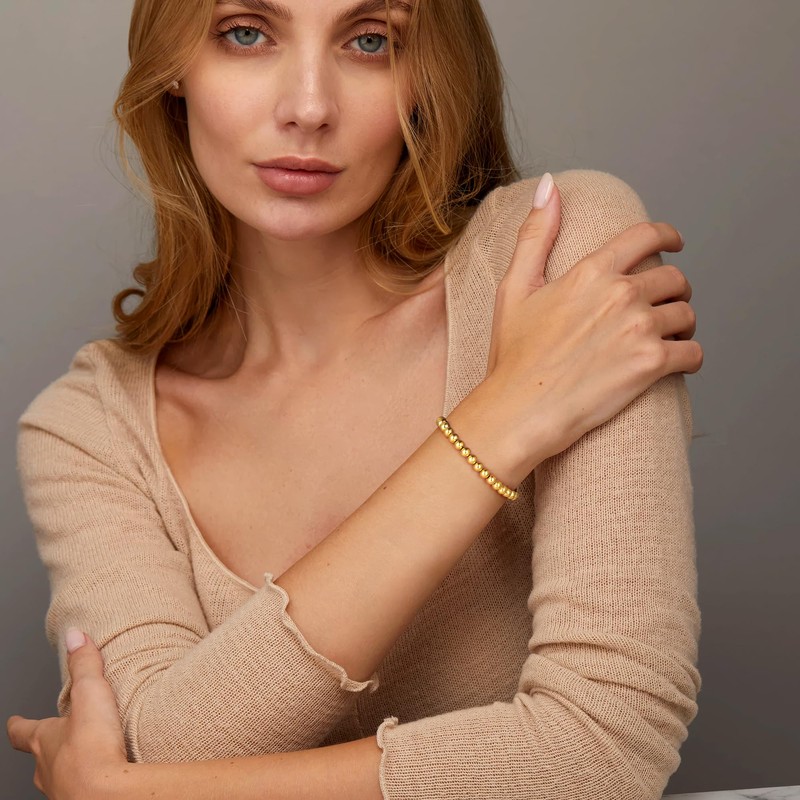 Turandoss Gold Bracelets for Women Trendy - 5PCS Gold Pearl