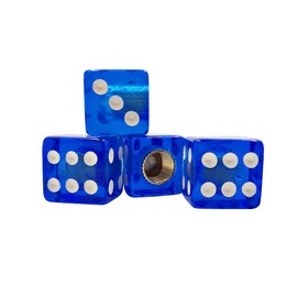 idain 4pcs Plastic Wheel Stem Tyre Air Valve Stem Caps Dice Shape Universal Stem Covers for Cars, SUVs, Bike, Trucks (Blue)