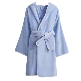 HAIUWOER Premium Soft Bath Robe for Toddlers & Kids,Girls Robe Boys Hooded Bathrobe Soft Robe for Kids,Terry Cloth Cotton Robes Spa Robes Sleepwear 5-16 Years（BLUE,5-6 YEARS）