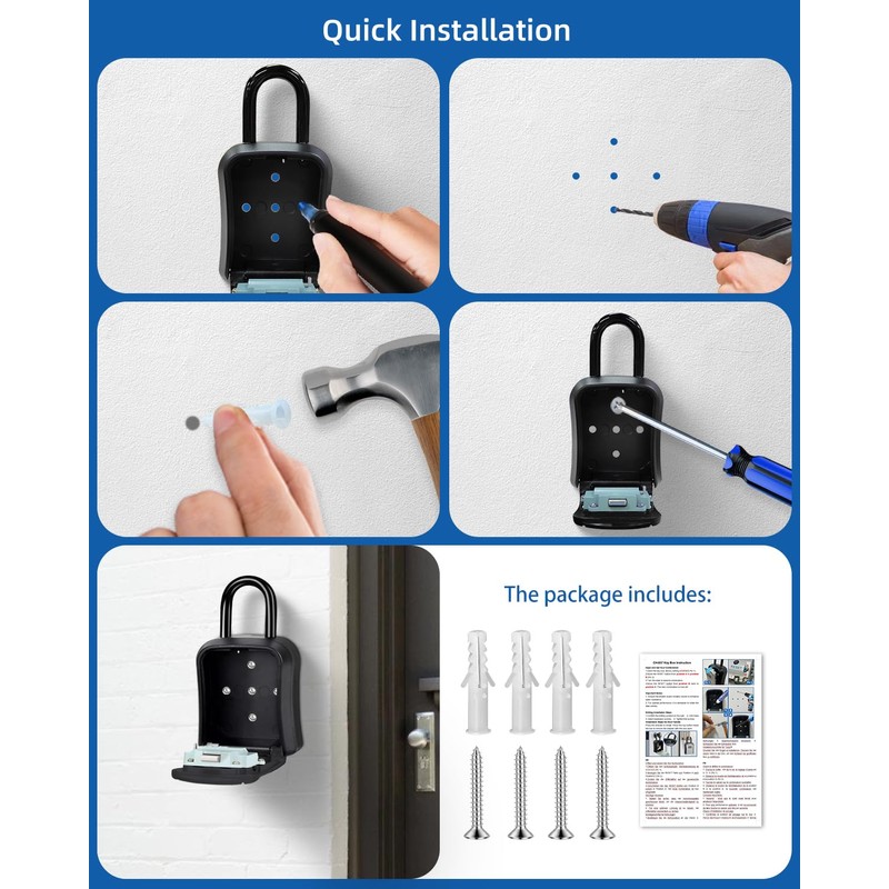 Key Safe, Key Safe Wall Mount, Key Box with Removable