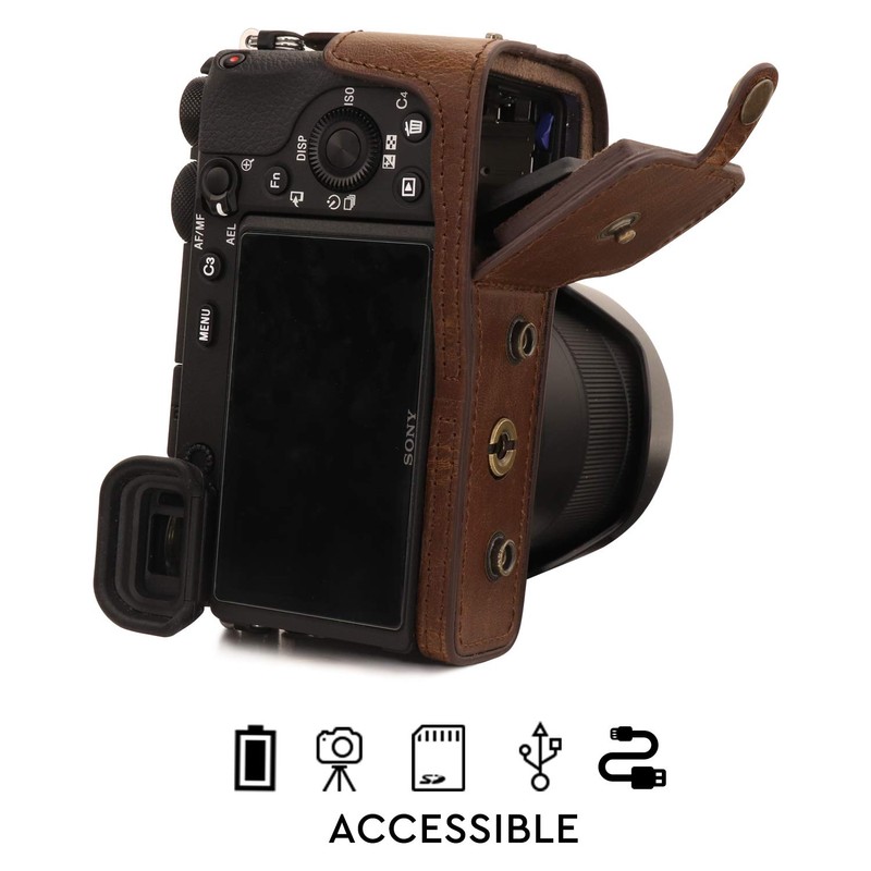 MegaGear MG1805 Ever Ready Leather Camera Case Compatible with Sony