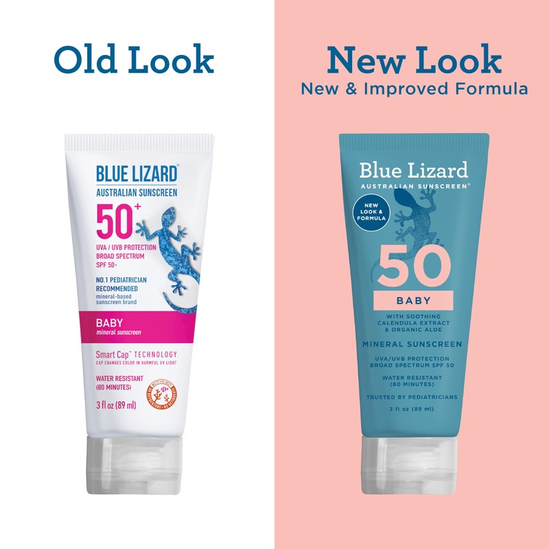 BLUE LIZARD Baby Mineral Sunscreen with Zinc Oxide, SPF 50+,