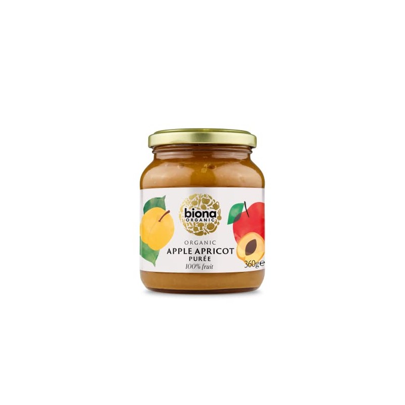 Biona Apple and Apricot purée 360 grams(Pack of 3)
