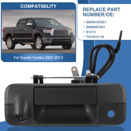 ACAUTO Tailgate Handle Backup Camera Fit for Toyota Tundra 2007-2013 Classic Tailgate Reversing Rear View Park Assist Camera RCA Plug Replaces 69090-0C051 86790-34011 86790-34030