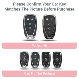 for Chevy Key Fob Cover with Butterfly Keychain & Pink Bubble Dog Charm, Waterproof Case for 2016-2021 Equinox, Malibu, Camaro, Cruze, Blazer, Traverse, Trax, 5-Button, Women's Stylish
