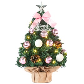 Mini Christmas Tree, Small Christmas Tree with LED Lighting, Artificial Table Christmas Tree, Decorated, for Christmas Decoration, 40 cm