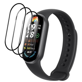 Kicvbnco 3 Pack For Xiaomi Smart Band 9/10 watch film Tempered Glass Screen Protector, [99.99% HD Clear] [9H Hardness] [film Friendly] for Xiaomi Band 9/10 Screen Protector Glass Tempered film