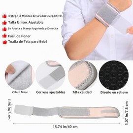 AMYONE- Muñequera, paquete de 2 muñequeras para el túnel carpiano y alivio del dolor, soporte ajustable para yoga, fitness, deportes y levantamiento d