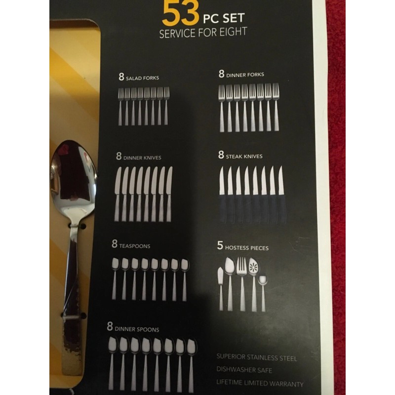 Pfaltzgraff Silverware LORING 53 pc Set Stainless Everyday Service w/