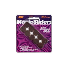 MAGIC SLIDERS 61215 – 3/4 Inch Round Adhesive Sliding Discs, – Self-Stick Furniture Pads for Easy Movement & Floor Protection on Wood, Tile, Carpet & Vinyl Surfaces| Pack of 20