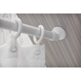 Tropik Home Inclined Angled Wall Bracket/Adapter For 27mm Shower Rail Pole Rod (White)