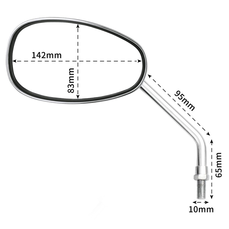 Universal 10mm Chrome Motorcycle Rear View Side Mirrors Handle Bar