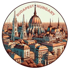 Budapest Hungary Souvenir Die-Cut Flat Fridge Magnet
