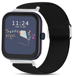 Bleushaweu for RADLEY Series Smartwatch 18mm 20mm 22mm Quick Release Stretch Elastics Nylon Adjustable Replacement Strap Accessories Compatible for RADLEY Series 32/20/28/19/46/10 (Black, 20mm)