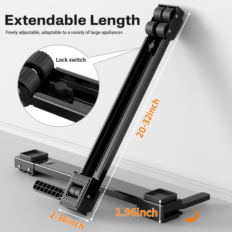 Appliance Rollers Heavy Duty,Extendable Appliance Sliders,Liftable Washing Machine Base,Easily Move