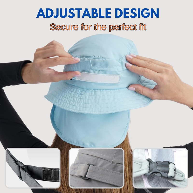 OZ SMART Australia Surfing Bucket Hat with Chin Strap and