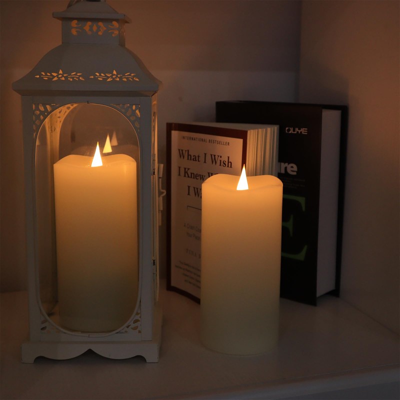 TECHLONG Flameless Candles with Remote Timer, 3D Moving Flickering Flame