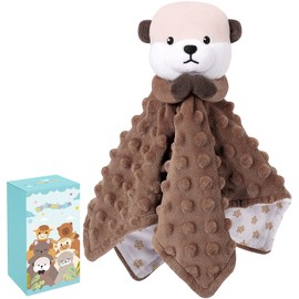 Baby Comforters Blanket Christening Gift Plush Otter Security Blanket Comforter Baptism Gift Keepsakes Cuddle Blanket Cuddly Toy Animal Snuggle Toy Infant Loveys Newborn Gift Soft Touch Baby Comforter