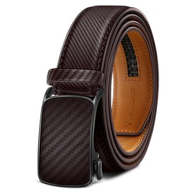 BULLIANT Men's Ratchet Belt Nontrimmable-Click Belt Adjustable for Men Gift Lightweight 1 3/8"(Deep Brown,32"-38" Waist Adjustable)