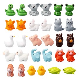 TVSVKWE 30 Pieces Of Mini Resin Animal Ornaments, Cute Animal Ornaments, Creative Ornaments, Micro Landscape Decoration Accessories.