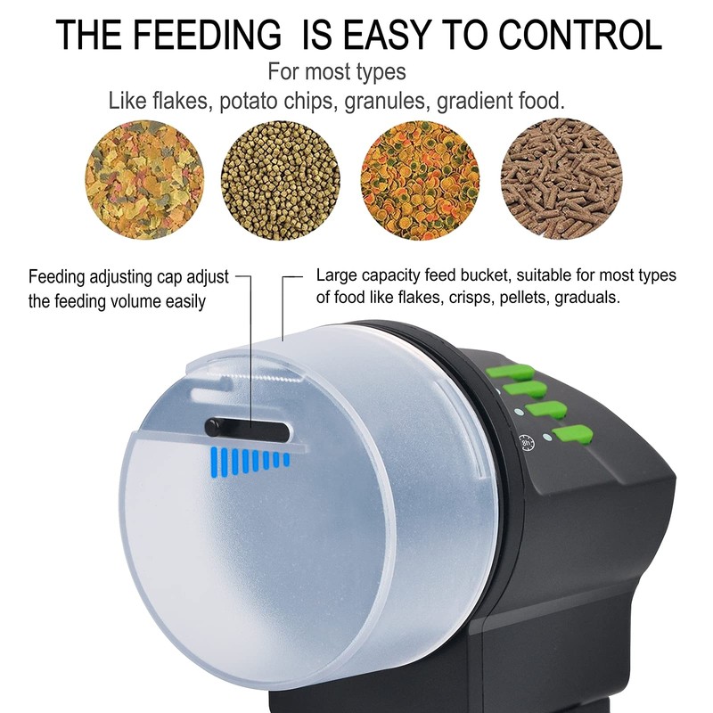 DXOPHIEX Automatic Fish Feeder Food Dispenser Vacation Fish Feeder Powered