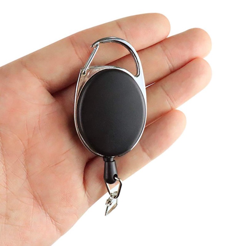 CHROME CRANE Men's Wire Telescopic Key Ring Charm Keychain Black