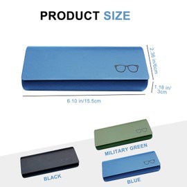 Aletolek 3 Pcs Hard Shell Eyeglasses Case,Protective Case for Glasses,PU Leather Eyeglass Case,Unisex Hard Glasses Case (blue)