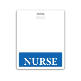 Oversized Nurse Badge Buddy Horizontal - XL Badge Buddies Role I’D Backer Card for Nurses - 3 3/8 X 4 1/8 - Wear with Existing I’D Holder - USA Printed by Specialist ID (Blue)