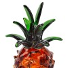 Homeroots 9" Orange Murano Glass Pineapple Statue Tabletop Sculpture