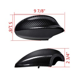 Astra Depot 2X Carbon Fiber Side Mirror Cover Compatible with 2005-2008 E90 E91 3-Series 325i 328i 330i Sedan Touring