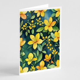 Caroline's Treasures Hypericum or St. John's Wort Greeting Cards Pack of 8 Blank Cards with Envelopes Whimsical A7 Size 5x7