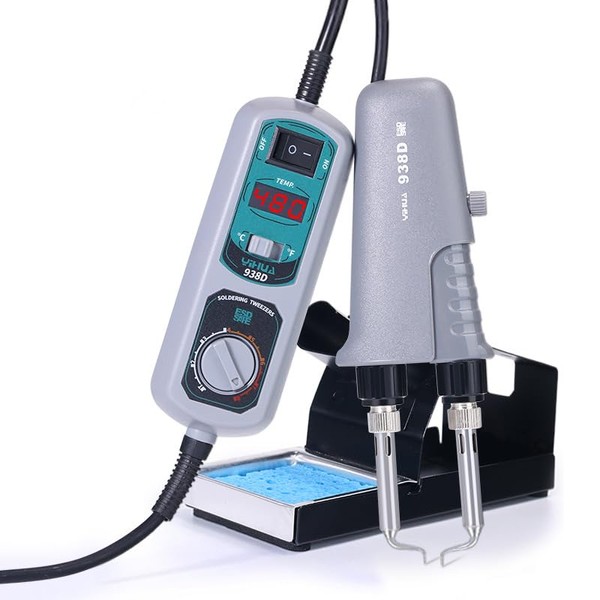 BINGOX 938D Mini Soldering Tweezers Station, 60W 110V Portable SMD