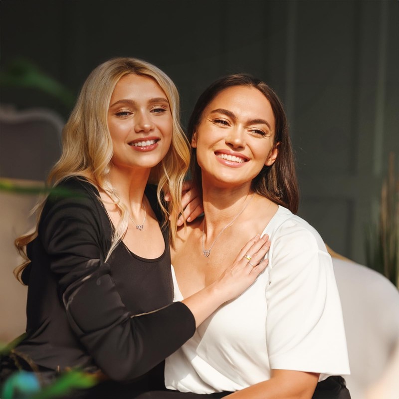 Toptrend Sister Gifts, 925 Sterling Silver Interlocking 2 Love Heart