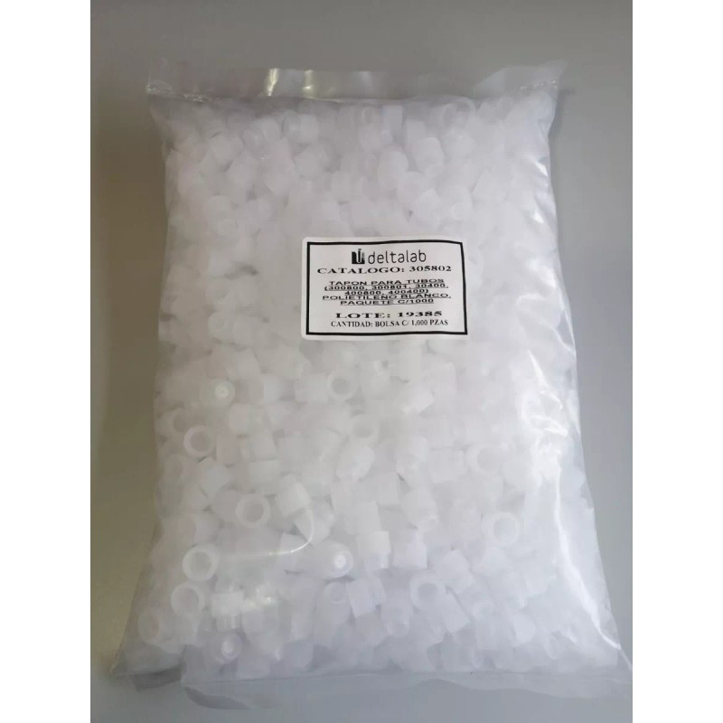 DeltaLab Tapón De Plástico P/tubo 12x75 Mm. Paq C/1000 Uso