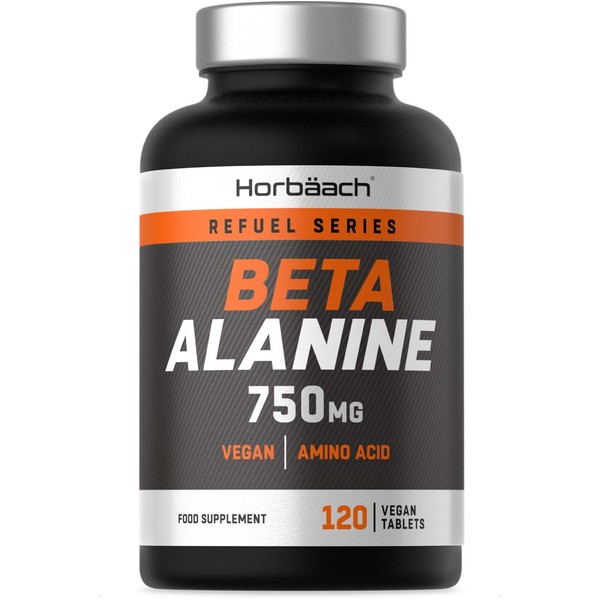 Beta Alanine 750mg | 120 Vegan Tablets | Premium Amino Acid Supplement for Men & Women | by Horbaach