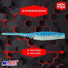 NetBait HexTek Supercharged with BAITFUEL 3'' EKO Shad - Prism Shad