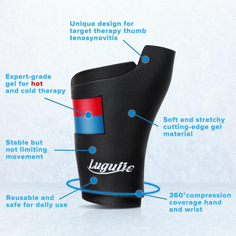 2 Pack Wearable Thumb Wrist Ice Pack-Hot Cold Compress Hand