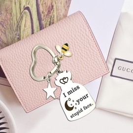 I miss Your stupid face Keychain to Best Friend Boy Friend GIFT I Love You Keychain Gifts Box